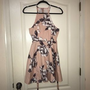 Light Pink Summer Dress with flower pattern